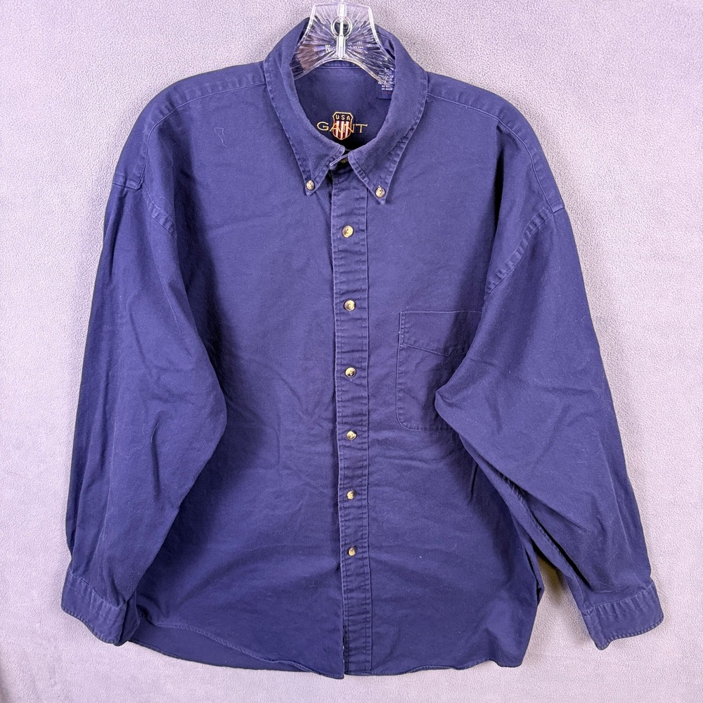 Lot of 2 VTG Gant Washer Twill Button Down Shirts Mens L Work - Picture 9 of 11